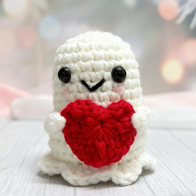 Halloween Crochet Cute Ghost With Heart,Halloween Home Decor Gift