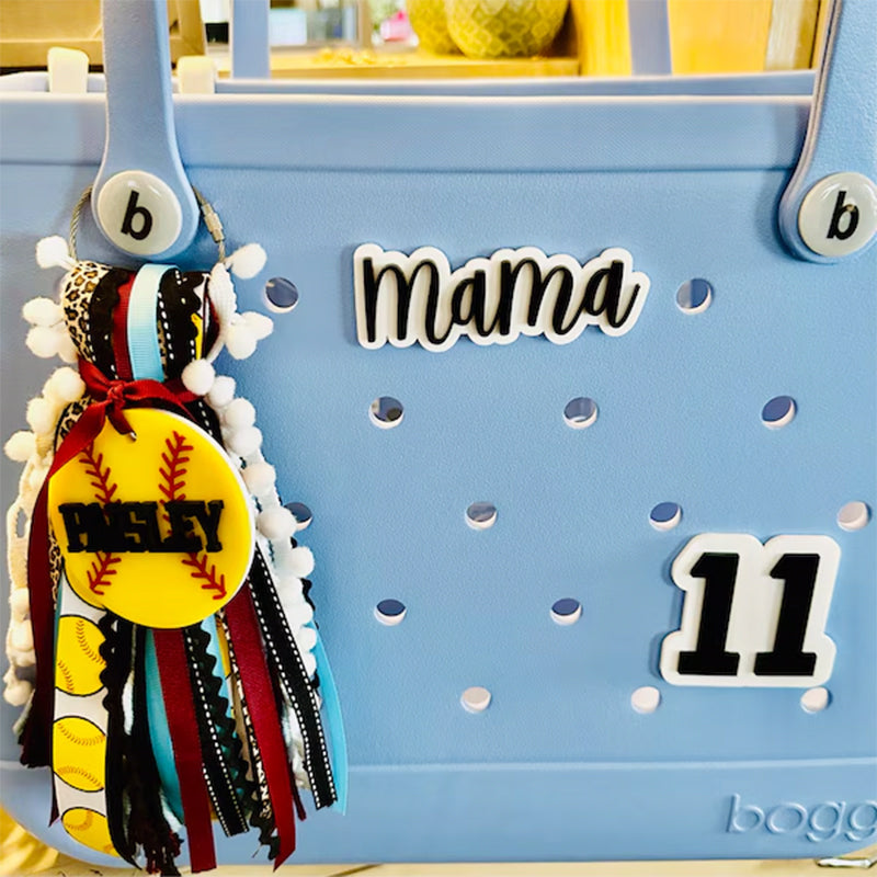 Softball Baseball bag tag, bag charm