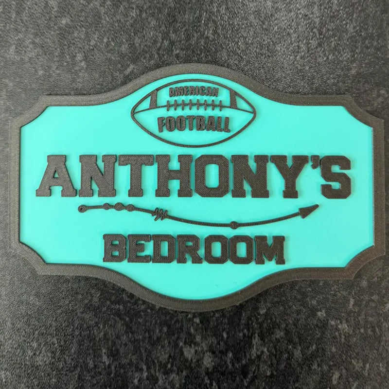 Personalised 3d door sign for a kid's room, dual-colour bedroom door plaque