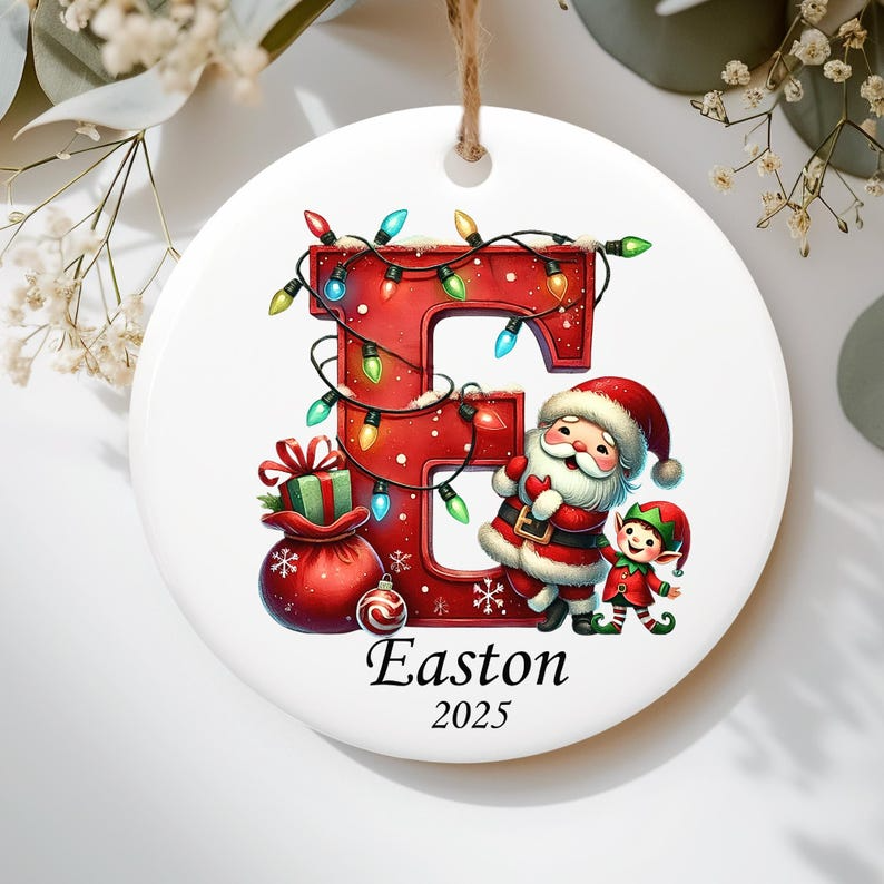 Personalized initial ornament, Custom Letter ornament