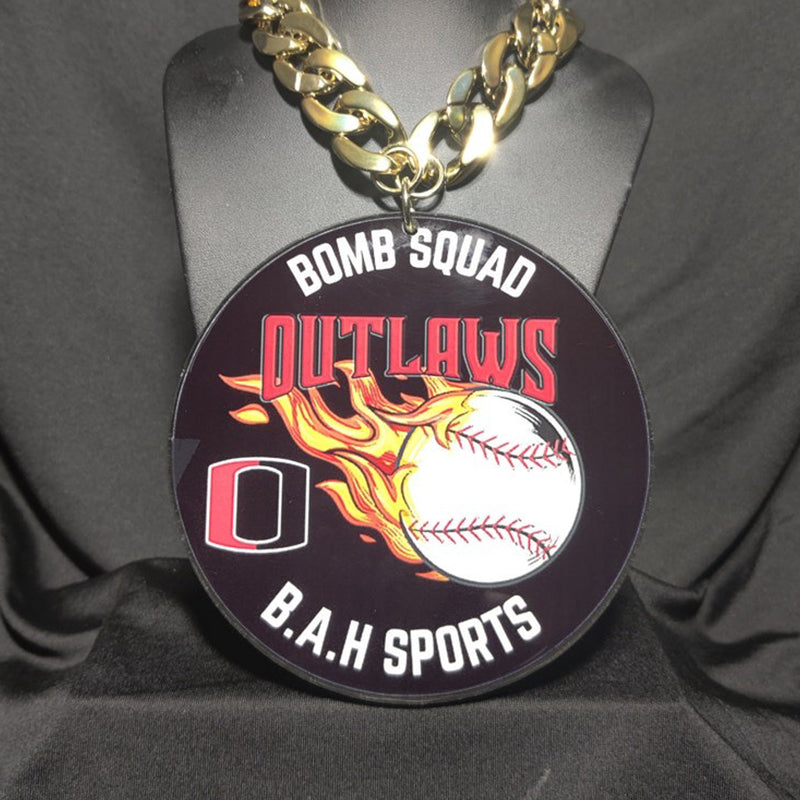 Customizable Medallion Champ Chain Trophy w/ 30in adjustable Bling chain