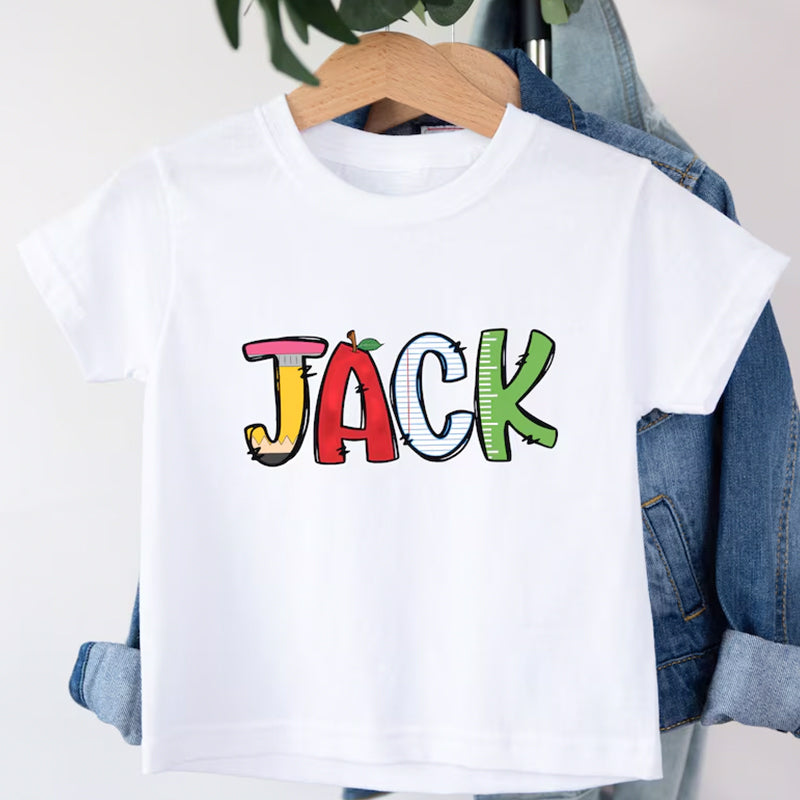 Personalized Back to School Kids Shirt, Back to School Name Toddler Tee
