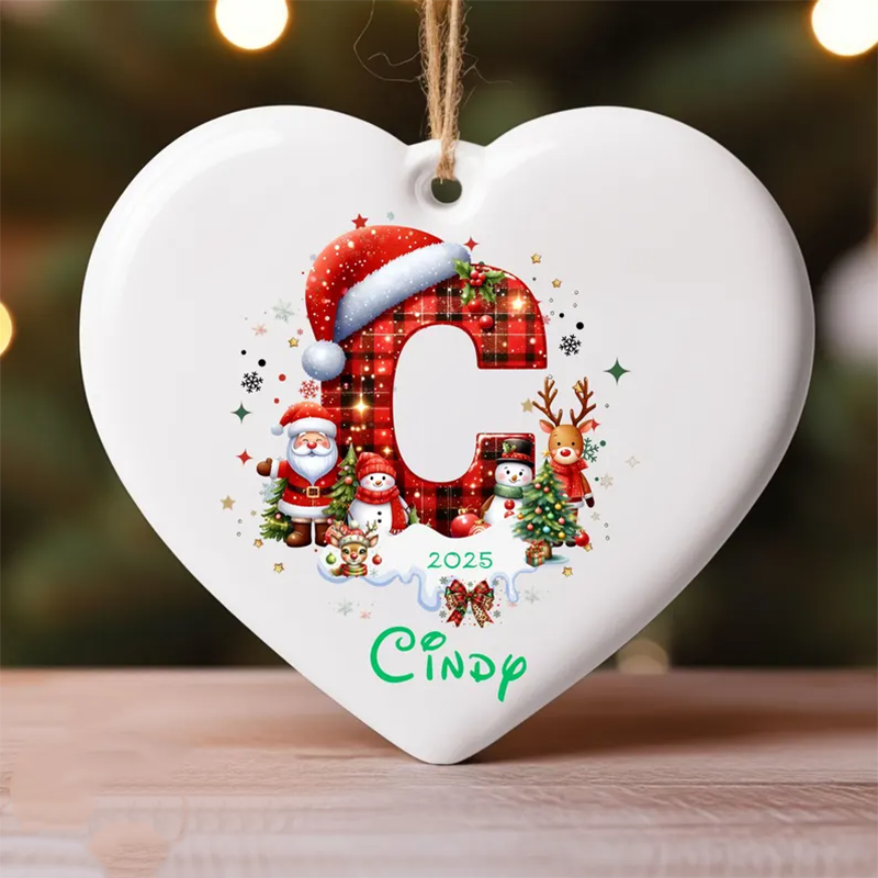 Personalized Christmas Letter Name Ornament: 2025 Family Keepsake Gift