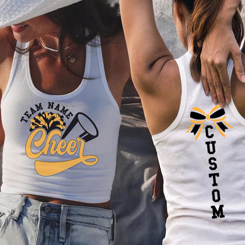 Custom Cheer Racerback Tank Top,Team Name Crop tank