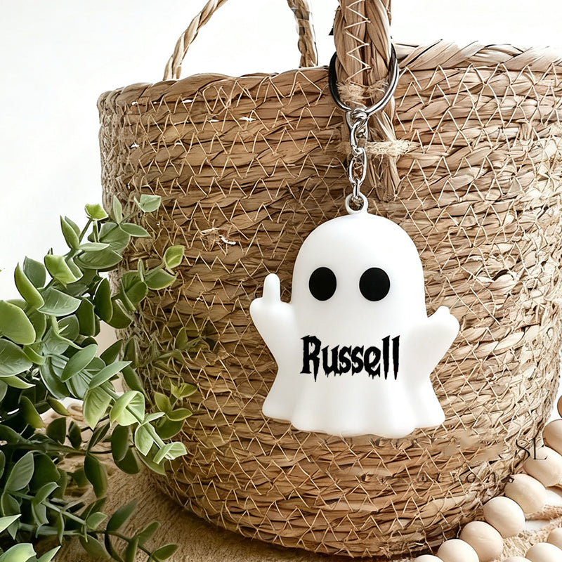 Boo Basket Tag, Halloween Name Tags Keychain