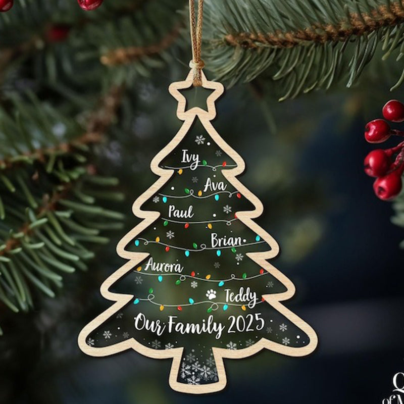 Personalized Family Tree Ornament, Family Christmas Ornaments
