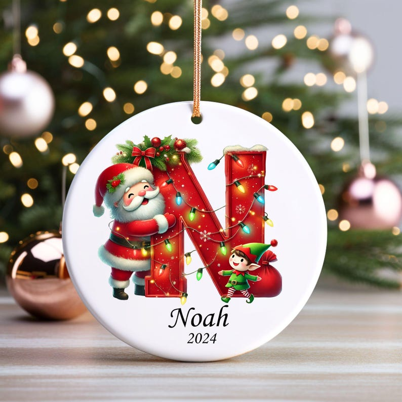 Personalized initial ornament, Custom Letter ornament