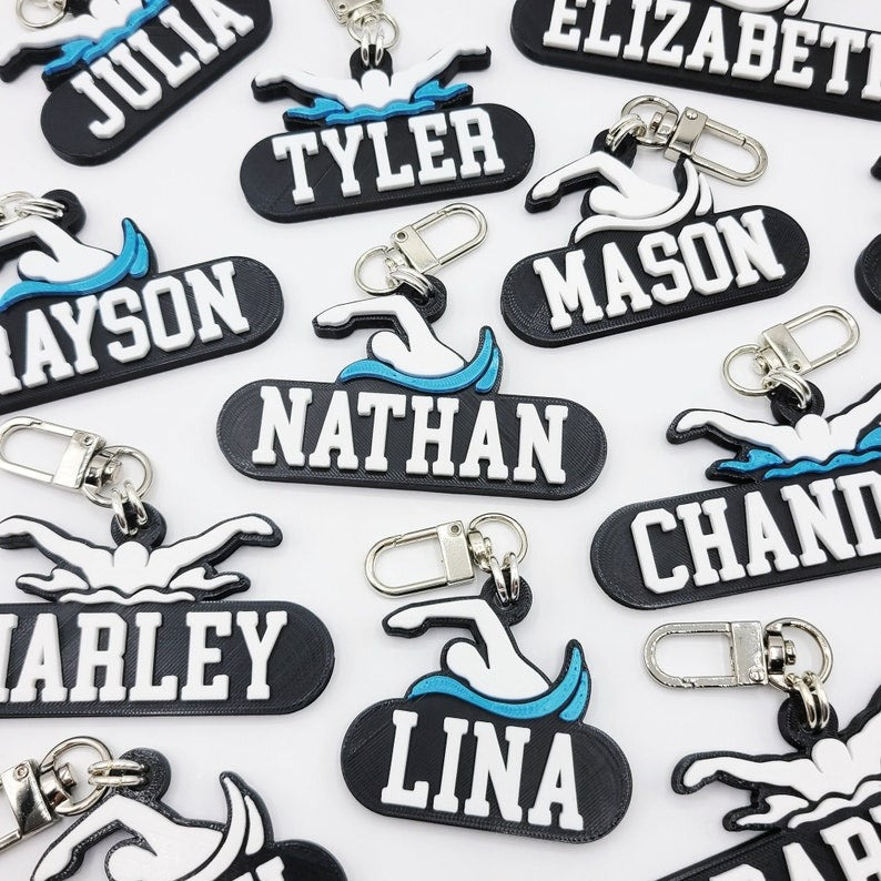 Personalized Football Keychains, Backpack Tags