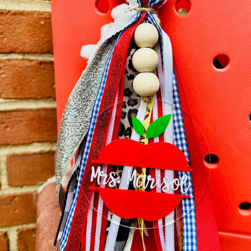 Teacher bag tassel charm, Teacher appreciation gift, End of year teacher gift