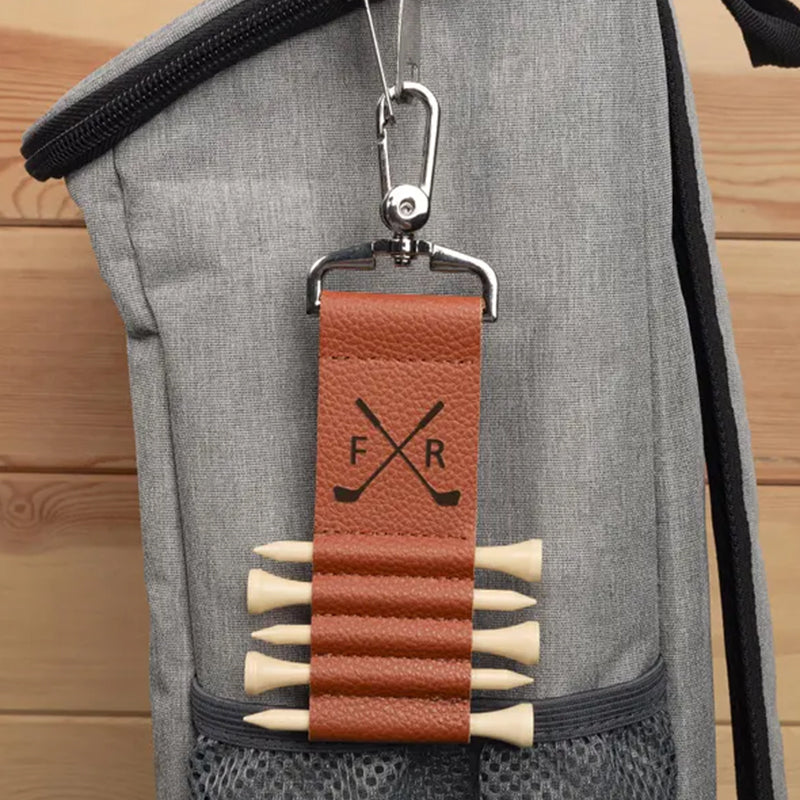 Golf Bag Tag Personalized Golf Tees,Leather Golf Tee Holder