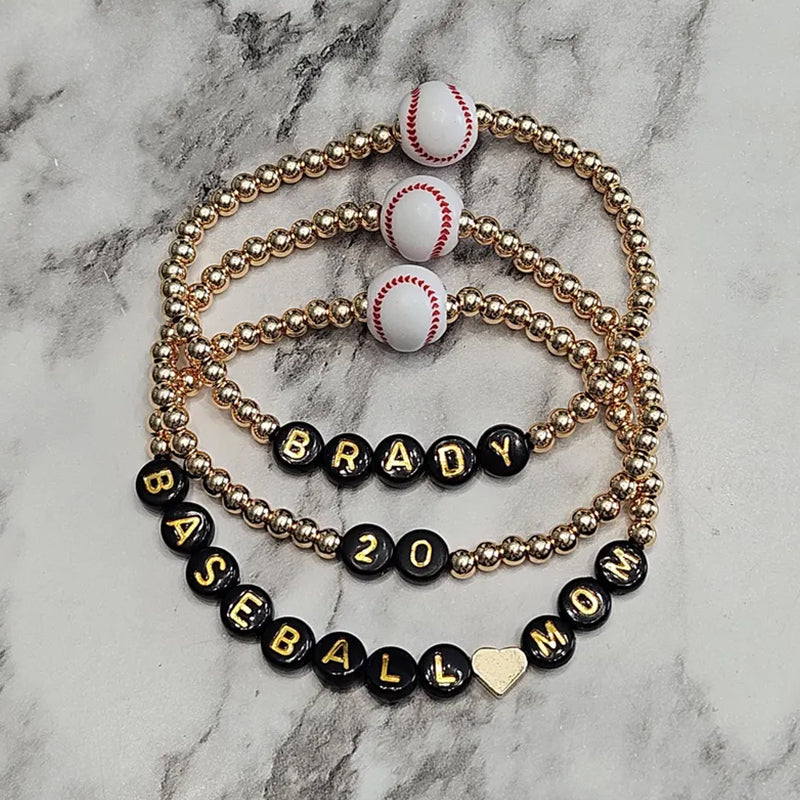 Baseball Softball Football Soccer Basketball Volleyball mom bracelet mom gift baseball gift ball mom stackable bracelets