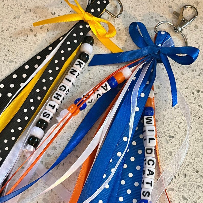 Personalized Ribbon Bag Tag/Cheer Bag Tag/Ribbon Zipper Pull