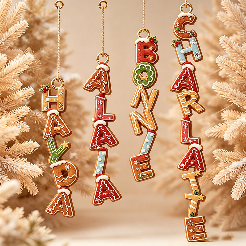 Family Christmas Gift Personalized Snowflake Alphabet Ornament
