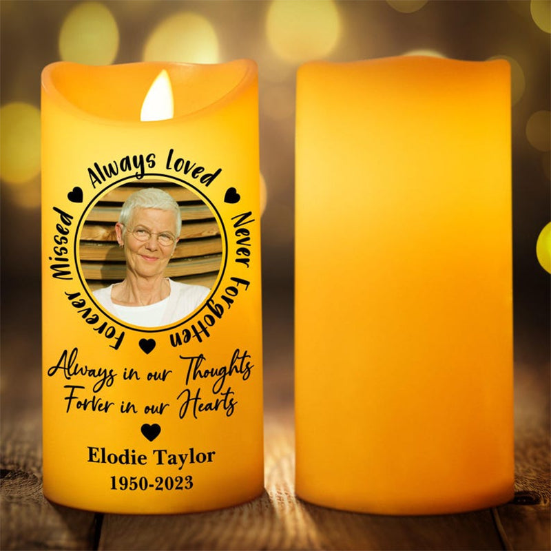 Personalized Photo LED Candle, Custom Photo Sympathy Candle