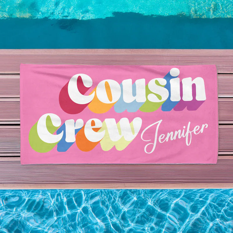 Cousin Crew Beach Towel, Summer Beach Gift For Cousin