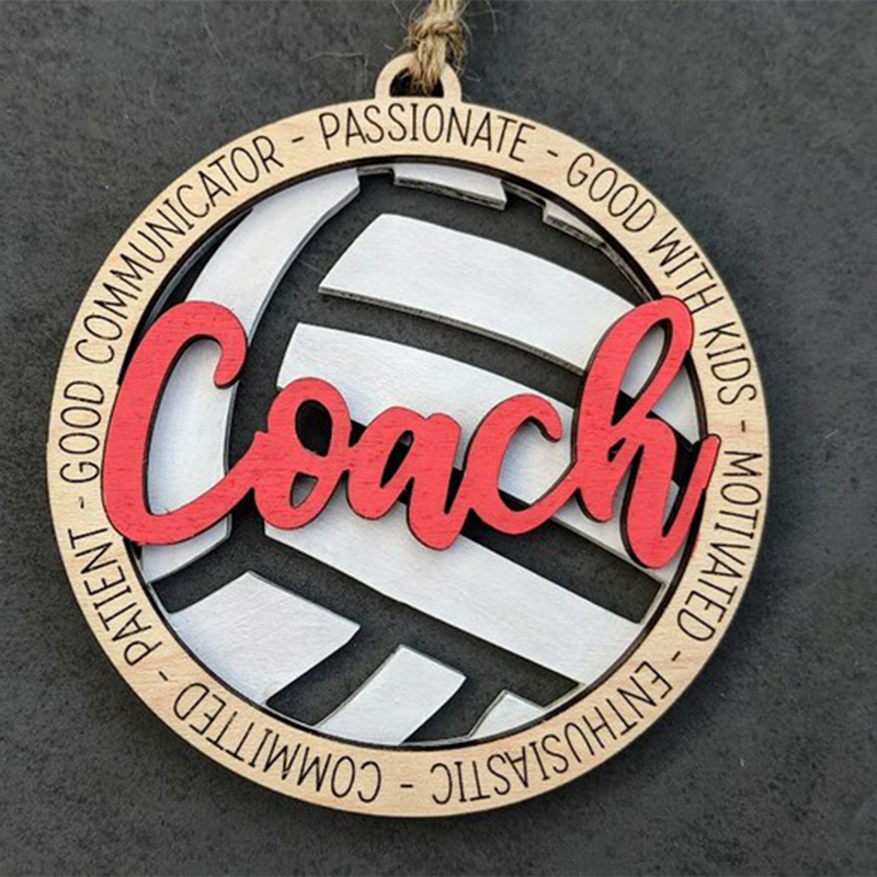 Volleyball coach gift, Personalized volleyball ornament / car charm