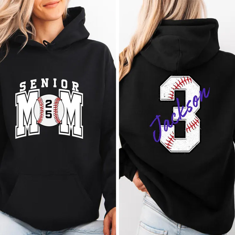 Senior Baseball Mom Sweatshirt, Personalized Baseball Gift for Mom