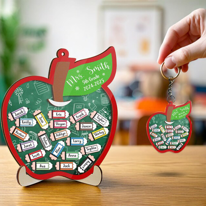 Personalized Teacher Apple Magnet with Studen's name, Teacher Appreciation Gifts