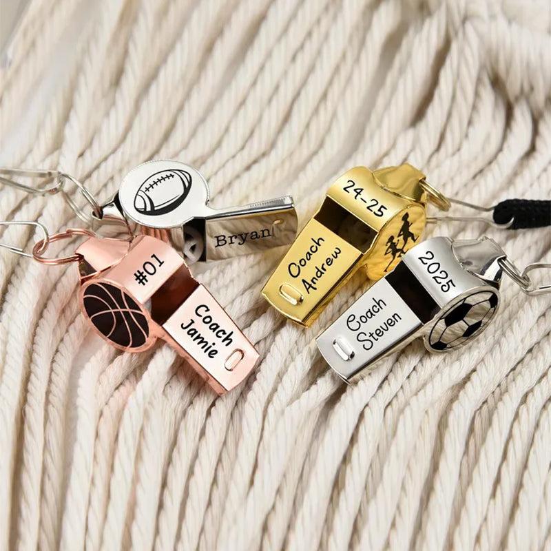 Personalized Whistle, Football Coach Gift Anniversary Gifts for Him