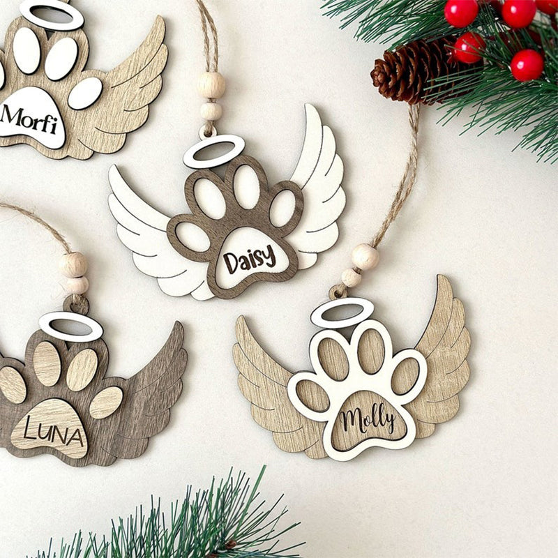 Personalized Pet Paw Ornament | Pet Angel Paw Ornament | Pet Memorial Ornament