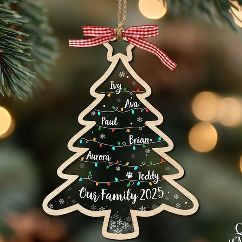 Personalized Family Tree Ornament, Family Christmas Ornaments