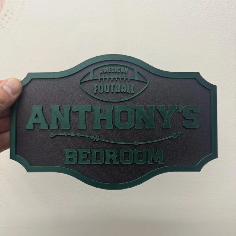 Personalised 3d door sign for a kid's room, dual-colour bedroom door plaque