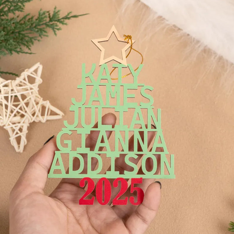 Family Christmas Ornament, Custom Christmas Tree Name Decoration