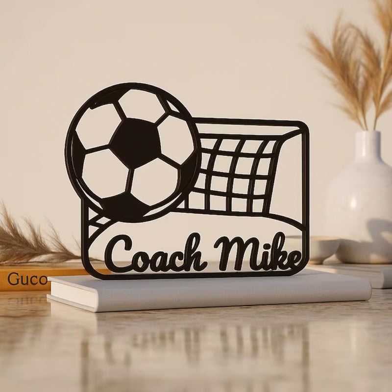 Personalized Soccer Coach Gift | 3D Printed Name Sign for Coach