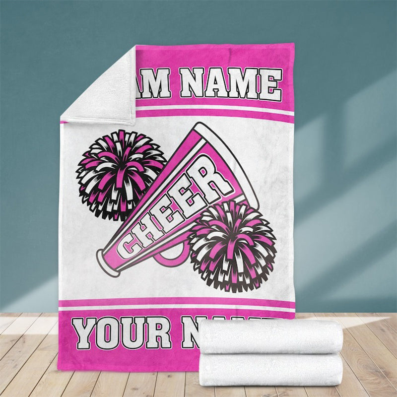 Personalized Cheerleading Blanket - Custom Name Team Name & Colors Cheer Blanket