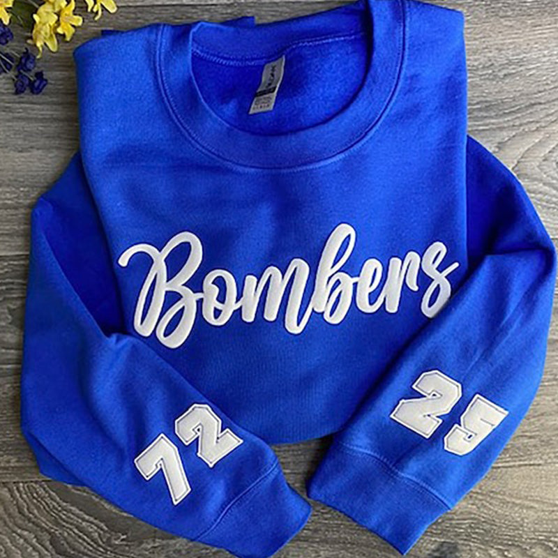CUSTOM Team Sweatshirt, embossed puff, Custom Team Name Sweatshirt