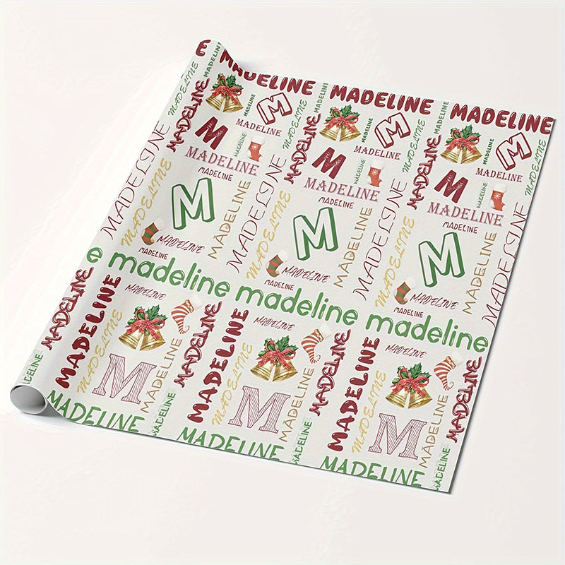 Personalized Text Wrapping Paper - Christmas Gifts Name Custom Funny Christmas Wrapping Paper