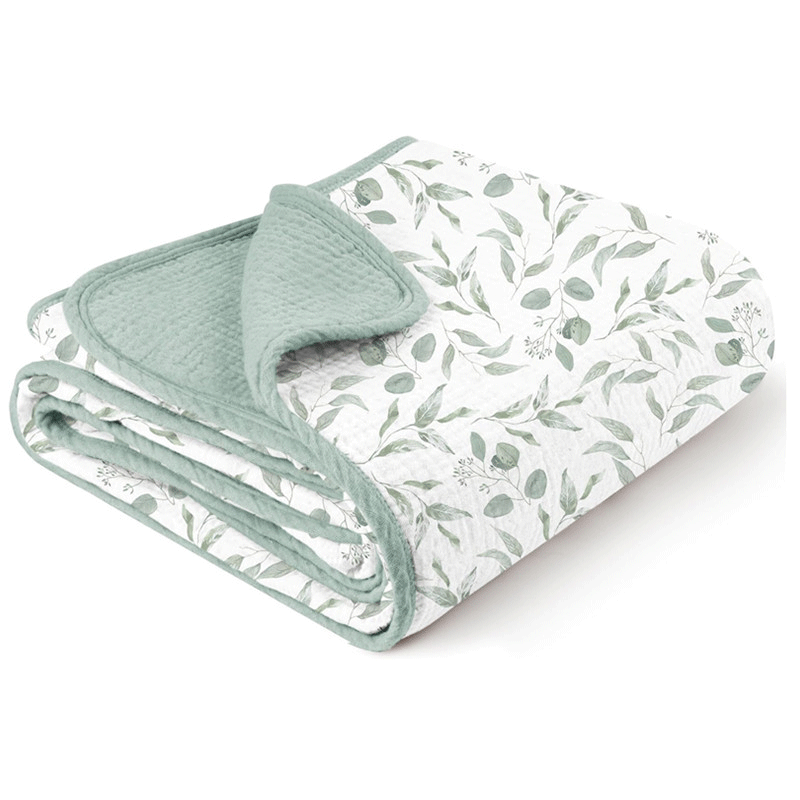 Personalized Muslin Baby Blanket with Name, Custom Embroidered Baby Swaddle