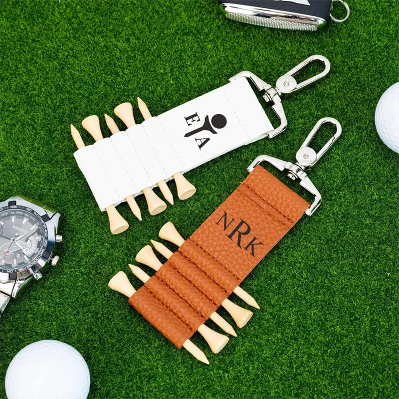 Golf Bag Tag Personalized Golf Tees,Leather Golf Tee Holder