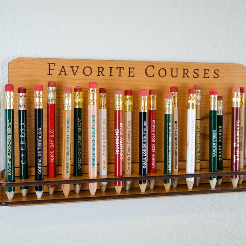 Personalized Golf Pencil Holder, Wall Display for 23 Pencils