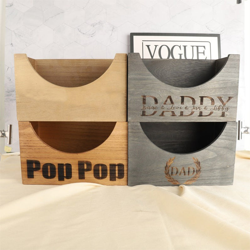 Custom Wooden Hat Holder For Fathers Day Gift,Best Dad Ever Wood Hat Box