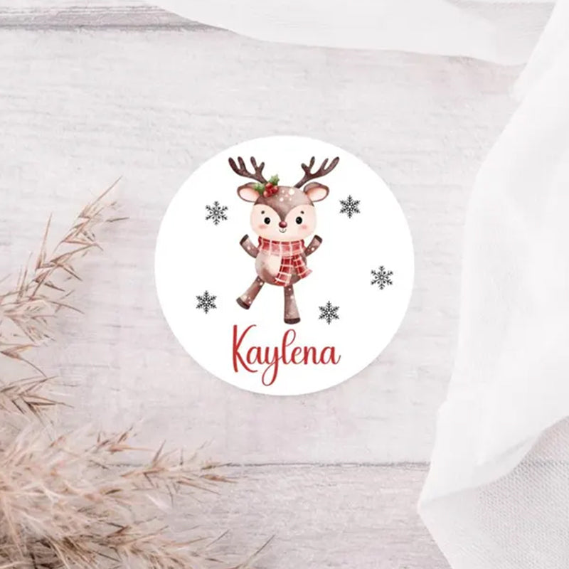Personalized Reindeer Stickers - Custom Christmas Stickers