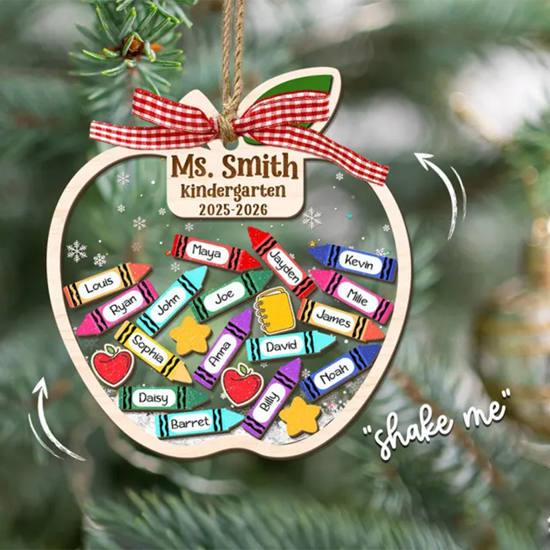 Personalized Teacher Apple Magnet With Students Name, Thank You Teacher Gift