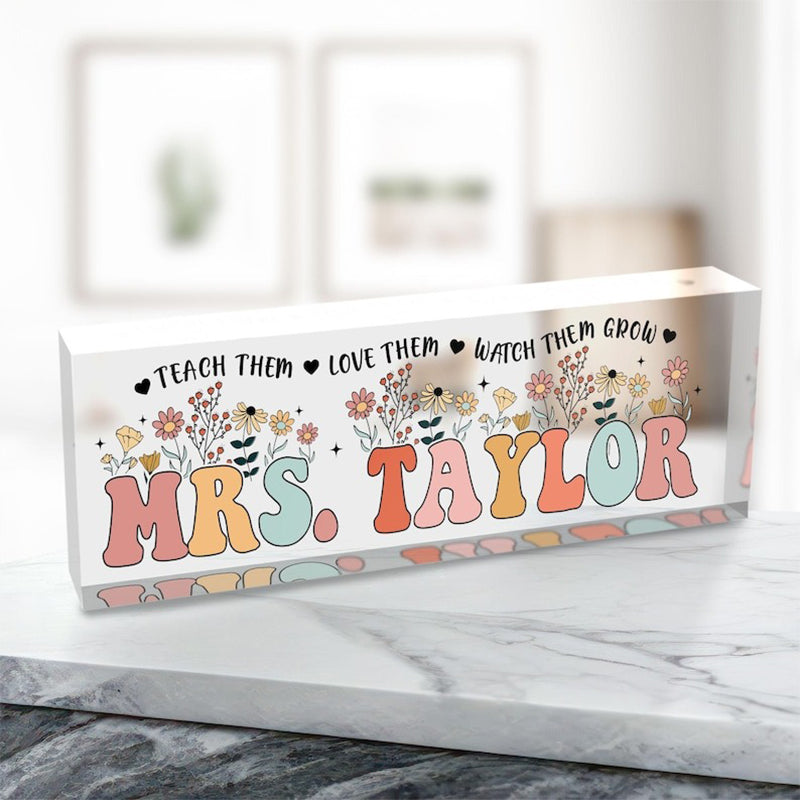 Personalized Teacher Gifts, Custom Teacher Desk Name Plate