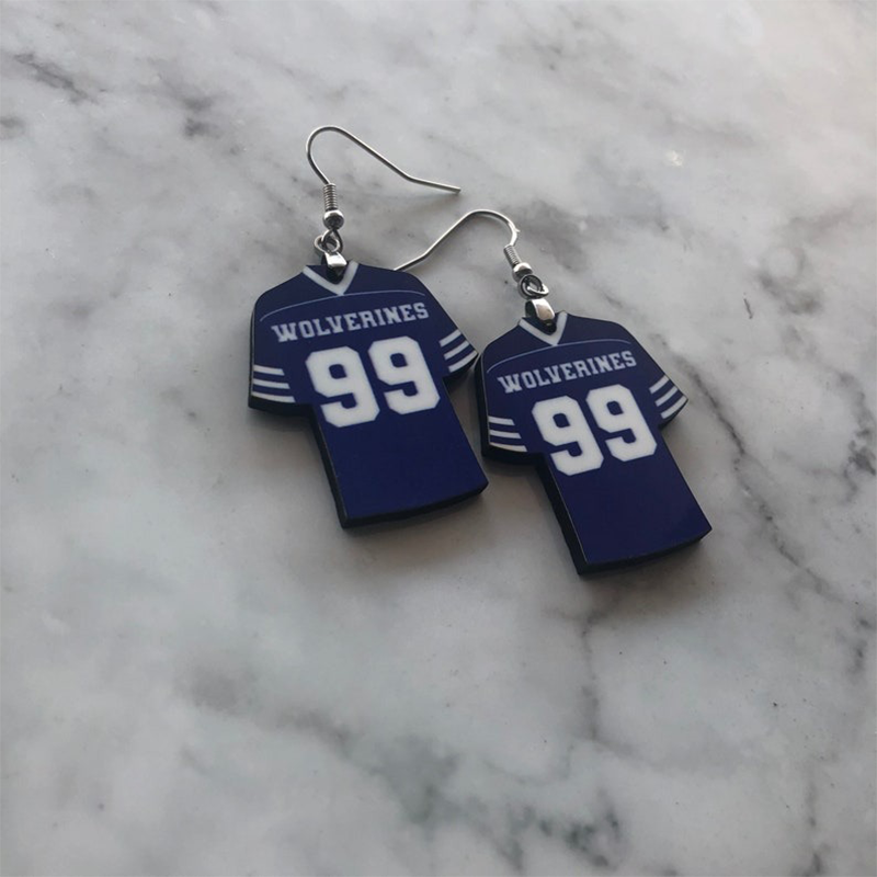 Football Jersey Earrings, Football Team Color Earrings