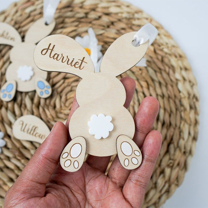 Personalised Easter Bunny Basket Gift Tag Name Tag