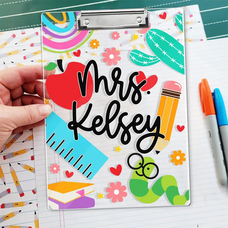 Personalized Teacher Gift, Custom Clipboard With Teacher Name