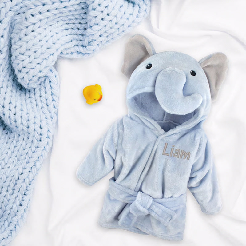 Elephant Robe for Baby Boys, Baby Bath Robe
