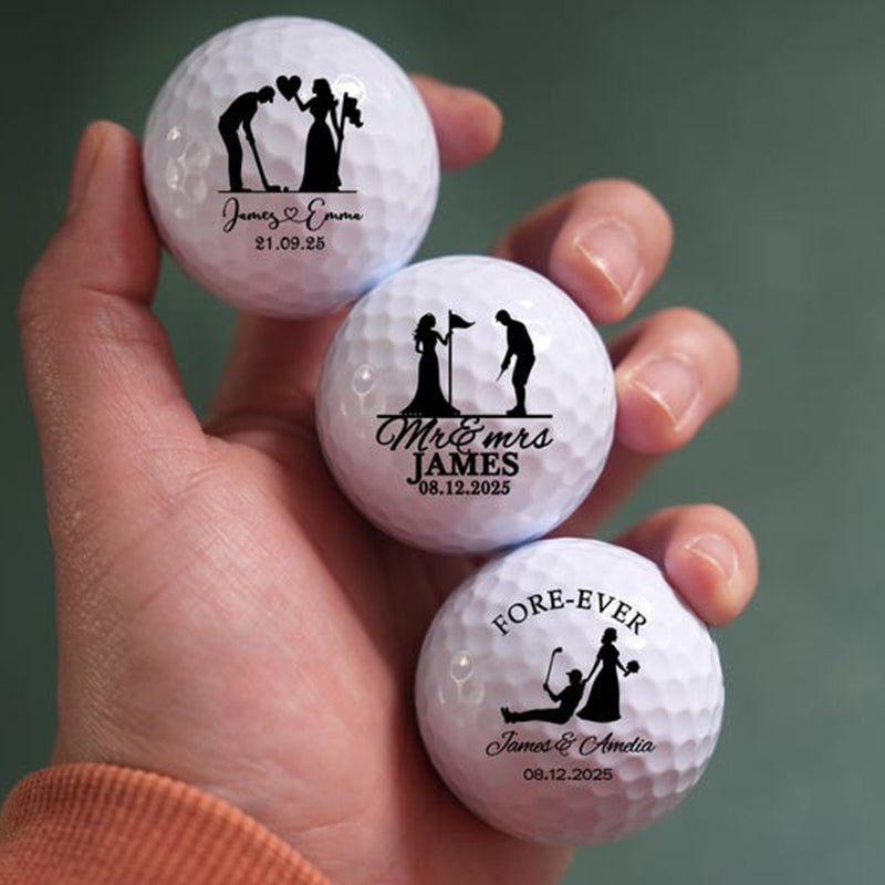 Personalized Wedding Golf Ball Gift, Wedding Favor, Bride and Groom Golf Balls