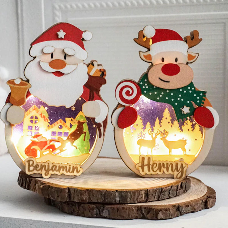 Custom Wooden Snowman/Santa/Reindeer Lantern