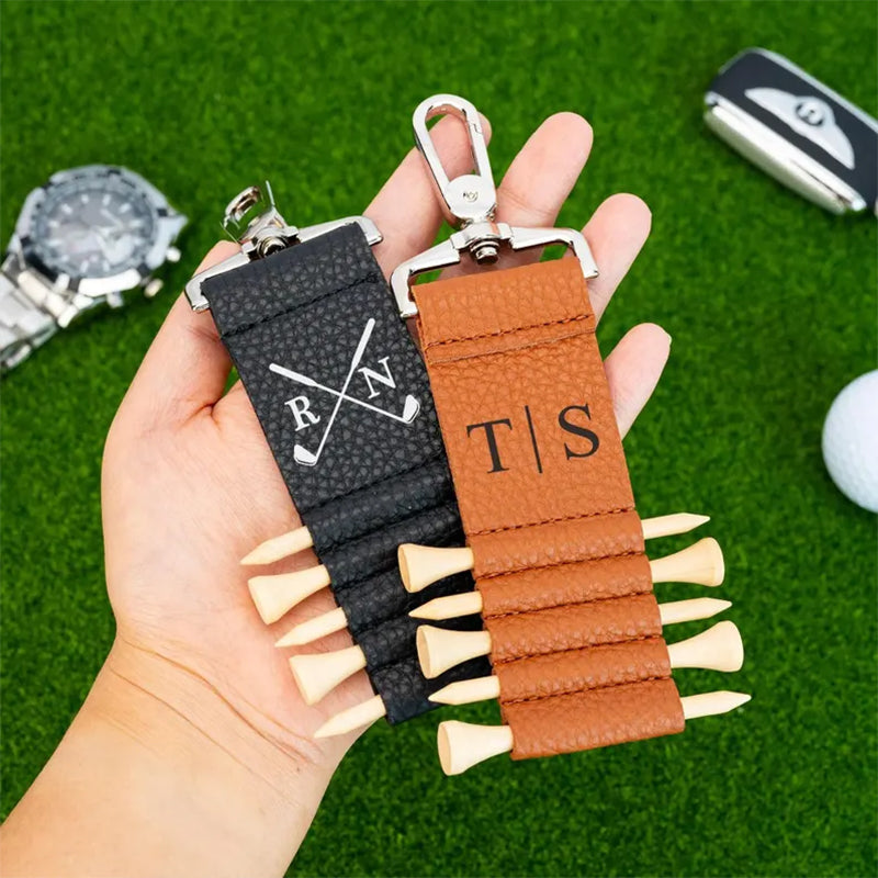 Golf Bag Tag Personalized Golf Tees,Leather Golf Tee Holder