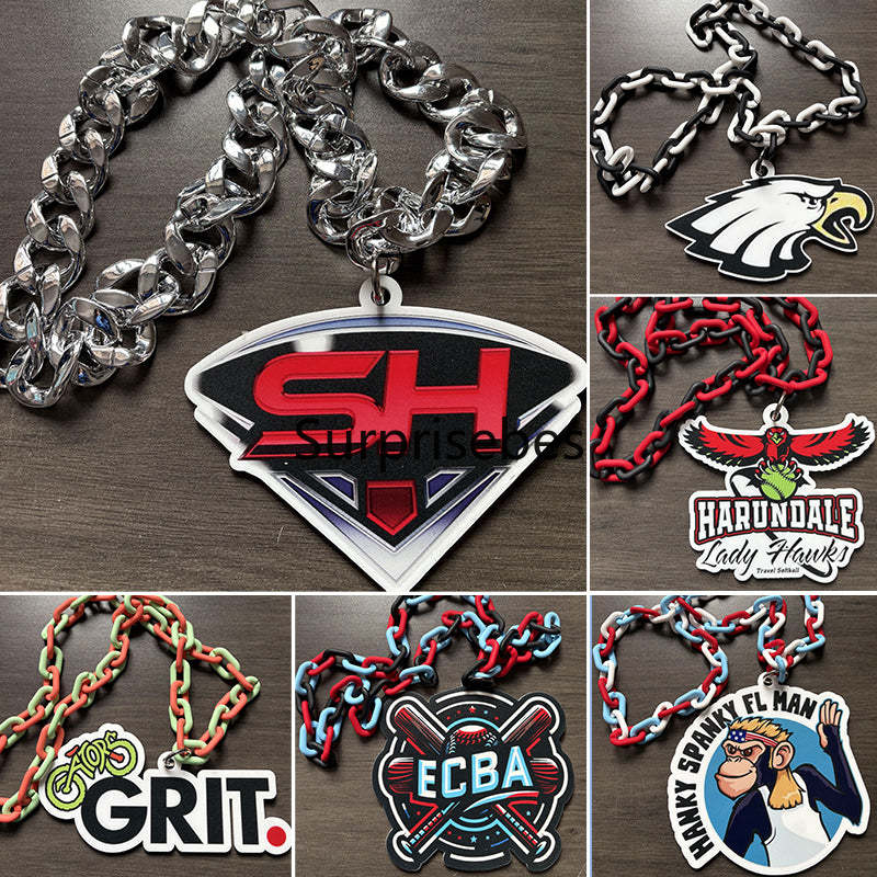 Custom Sports Turnover Chain, Oversized Medallion, Team mascot, Custom Colors, Any Logo
