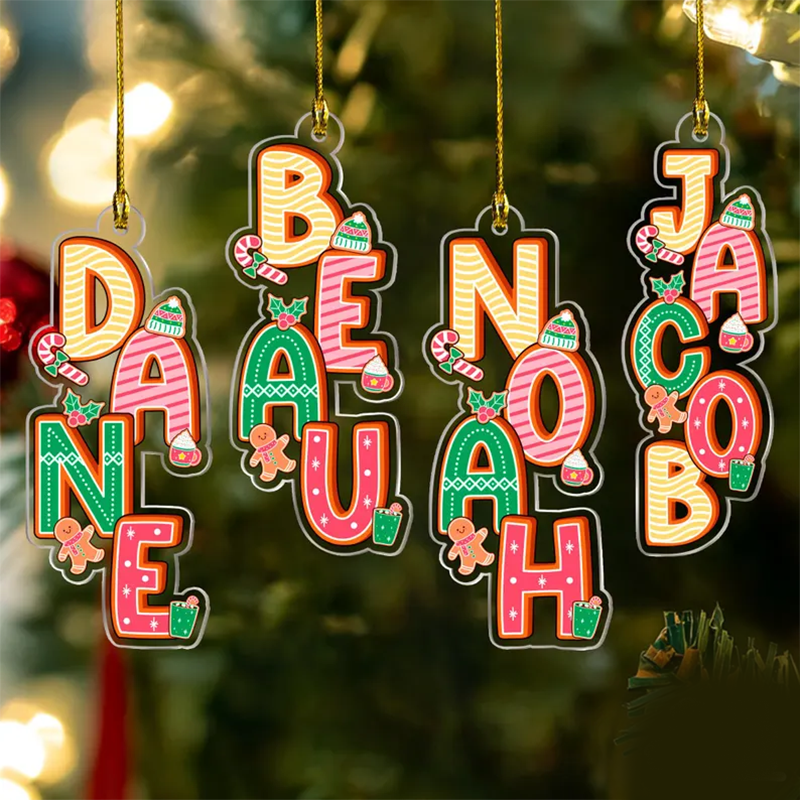 Custom Baby Name Letter Christmas Ornament