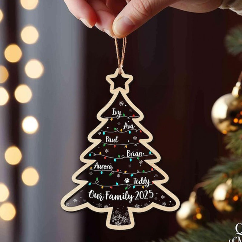 Personalized Family Tree Ornament, Family Christmas Ornaments