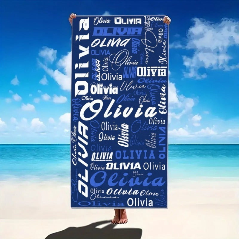 Customizable Modern Typography Beach Towel