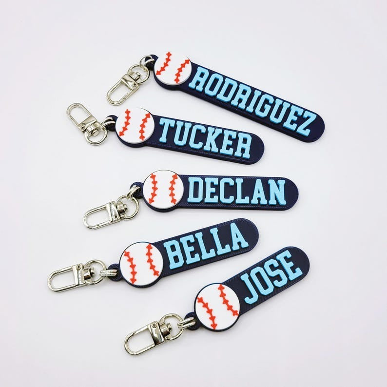 Personalized Football Keychains, Backpack Tags